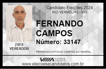 Candidato FERNANDO CAMPOS 2024 - RIO VERMELHO - Eleições