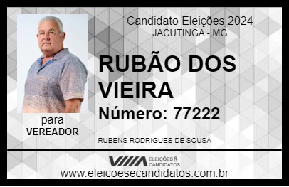 Candidato RUBÃO DOS VIEIRA 2024 - JACUTINGA - Eleições