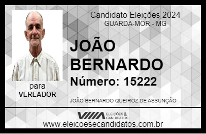 Candidato JOÃO BERNARDO 2024 - GUARDA-MOR - Eleições