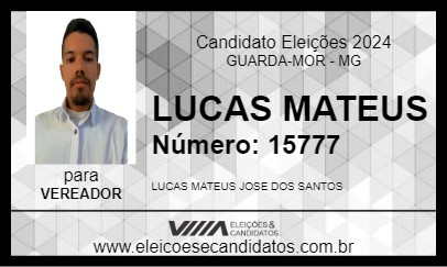 Candidato LUCAS MATEUS 2024 - GUARDA-MOR - Eleições