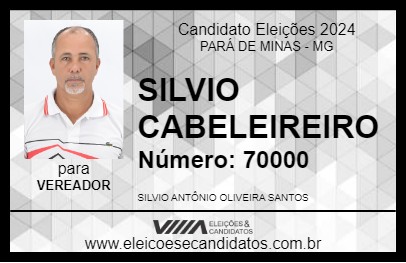 Candidato SILVIO CABELEIREIRO 2024 - PARÁ DE MINAS - Eleições