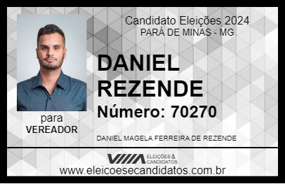 Candidato DANIEL REZENDE 2024 - PARÁ DE MINAS - Eleições