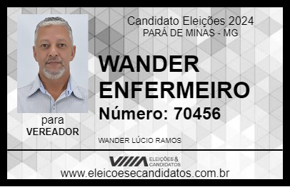 Candidato WANDER ENFERMEIRO 2024 - PARÁ DE MINAS - Eleições