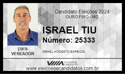 Candidato ISRAEL TIU 2024 - OURO FINO - Eleições