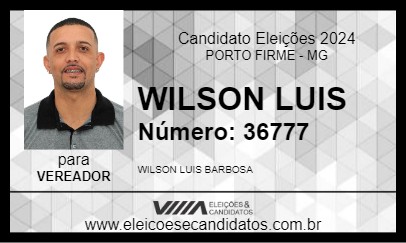 Candidato WILSON LUIS 2024 - PORTO FIRME - Eleições