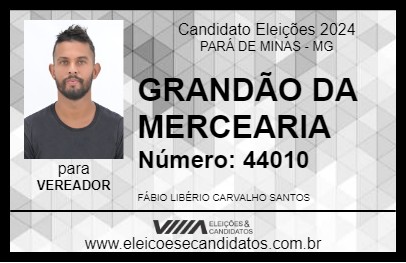 Candidato GRANDÃO DA MERCEARIA 2024 - PARÁ DE MINAS - Eleições