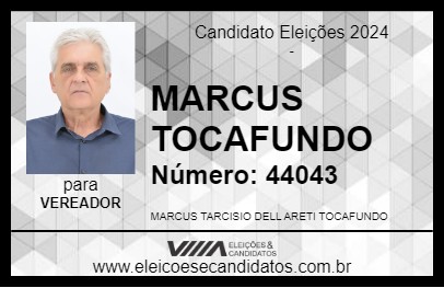 Candidato MARCUS TOCAFUNDO 2024 - PARÁ DE MINAS - Eleições