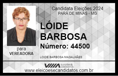 Candidato LÓIDE BARBOSA 2024 - PARÁ DE MINAS - Eleições