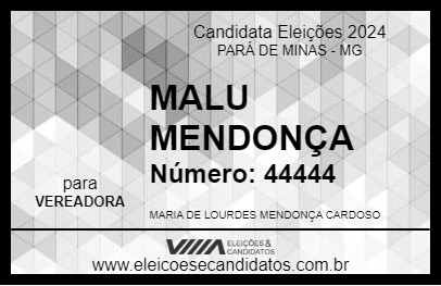 Candidato MALU MENDONÇA 2024 - PARÁ DE MINAS - Eleições