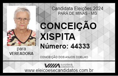 Candidato CONCEIÇÃO XISPITA 2024 - PARÁ DE MINAS - Eleições