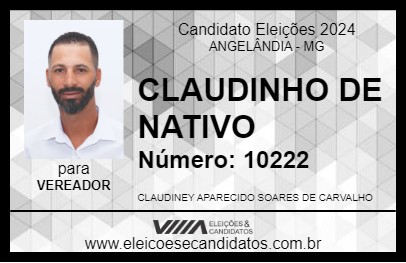 Candidato CLAUDINHO DE NATIVO 2024 - ANGELÂNDIA - Eleições