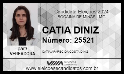 Candidato CATIA DINIZ 2024 - BOCAINA DE MINAS - Eleições