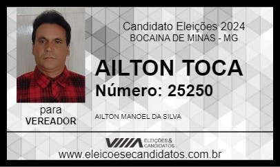 Candidato AILTON TOCA 2024 - BOCAINA DE MINAS - Eleições