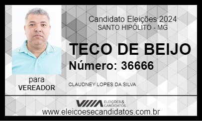 Candidato TECO DE BEIJO 2024 - SANTO HIPÓLITO - Eleições