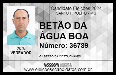 Candidato BETÃO DA ÁGUA BOA 2024 - SANTO HIPÓLITO - Eleições