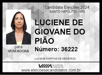 Candidato LUCIENE DE GIOVANE DO PIÃO 2024 - SANTO HIPÓLITO - Eleições