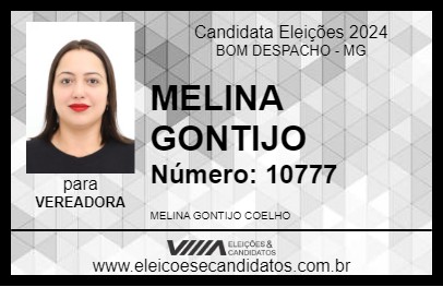 Candidato MELINA GONTIJO 2024 - BOM DESPACHO - Eleições