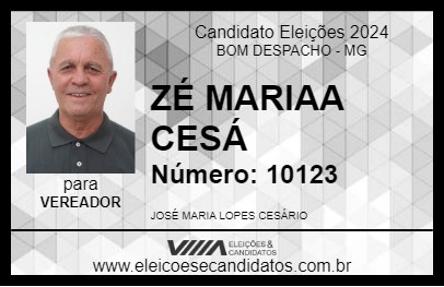 Candidato ZÉ MARIA CESÁRIO 2024 - BOM DESPACHO - Eleições