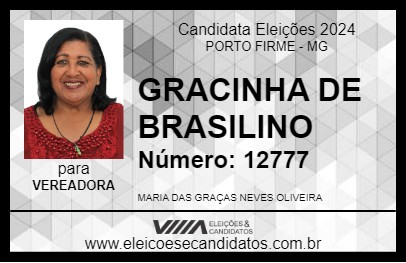 Candidato GRACINHA DE BRASILINO 2024 - PORTO FIRME - Eleições