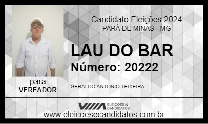 Candidato LAU  DO  BAR 2024 - PARÁ DE MINAS - Eleições