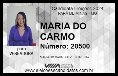 Candidato MARIA DO CARMO 2024 - PARÁ DE MINAS - Eleições