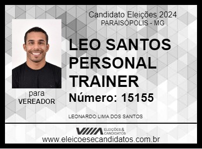 Candidato LEO SANTOS PERSONAL TRAINER 2024 - PARAISÓPOLIS - Eleições