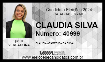 Candidato CLAUDIA SILVA 2024 - CATAGUASES - Eleições