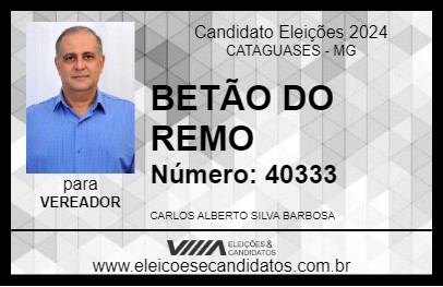 Candidato BETÃO DO REMO 2024 - CATAGUASES - Eleições