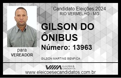 Candidato GILSON DO ÔNIBUS 2024 - RIO VERMELHO - Eleições