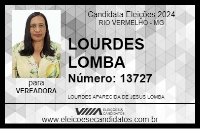 Candidato LOURDES LOMBA 2024 - RIO VERMELHO - Eleições