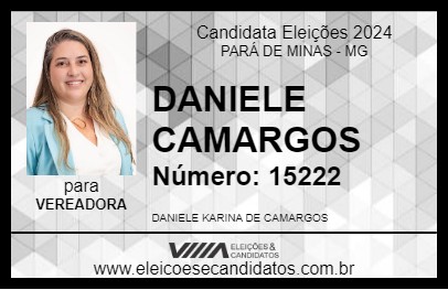 Candidato DANIELE CAMARGOS 2024 - PARÁ DE MINAS - Eleições