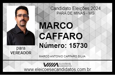 Candidato MARCO CAFFARO 2024 - PARÁ DE MINAS - Eleições