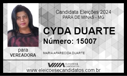 Candidato CYDA DUARTE 2024 - PARÁ DE MINAS - Eleições