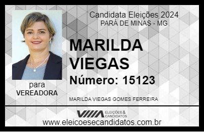 Candidato MARILDA VIEGAS 2024 - PARÁ DE MINAS - Eleições