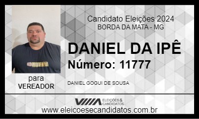 Candidato DANIEL DA IPÊ 2024 - BORDA DA MATA - Eleições