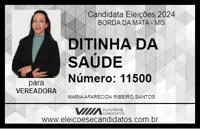 Candidato DITINHA DA SAÚDE 2024 - BORDA DA MATA - Eleições