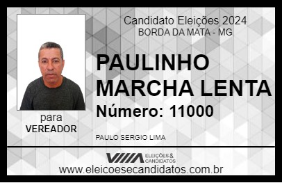 Candidato PAULINHO MARCHA LENTA 2024 - BORDA DA MATA - Eleições