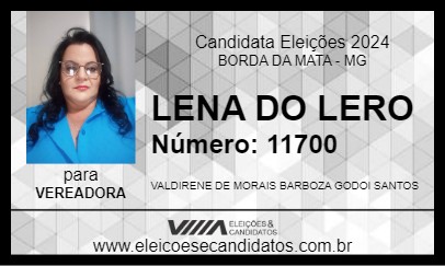 Candidato LENA DO LERO 2024 - BORDA DA MATA - Eleições