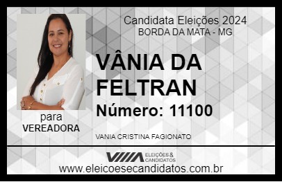 Candidato VÂNIA DA FELTRAN 2024 - BORDA DA MATA - Eleições