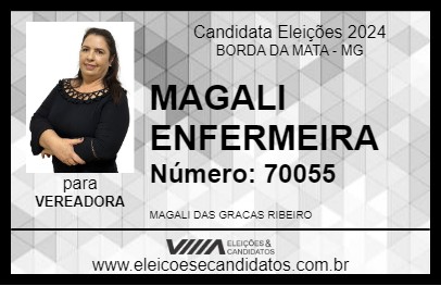 Candidato MAGALI ENFERMEIRA 2024 - BORDA DA MATA - Eleições