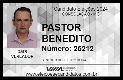 Candidato PASTOR BENEDITO 2024 - CONSOLAÇÃO - Eleições