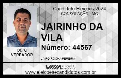 Candidato JAIRINHO DA VILA 2024 - CONSOLAÇÃO - Eleições