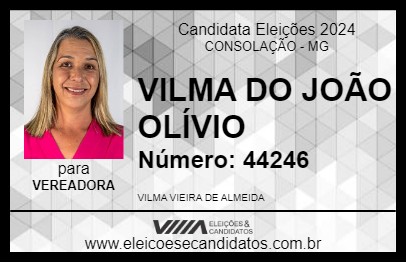 Candidato VILMA DO JOÃO OLÍVIO 2024 - CONSOLAÇÃO - Eleições