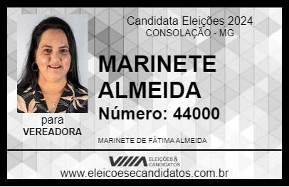 Candidato MARINETE ALMEIDA 2024 - CONSOLAÇÃO - Eleições