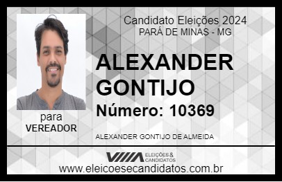 Candidato ALEXANDER GONTIJO 2024 - PARÁ DE MINAS - Eleições