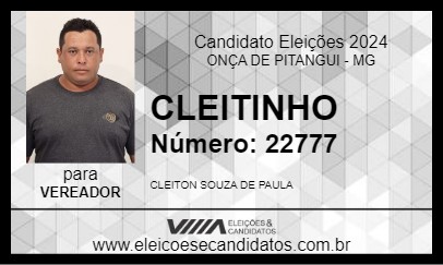 Candidato CLEITINHO 2024 - ONÇA DE PITANGUI - Eleições