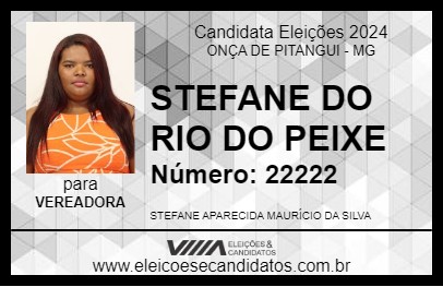 Candidato STEFANE DO RIO DO PEIXE 2024 - ONÇA DE PITANGUI - Eleições