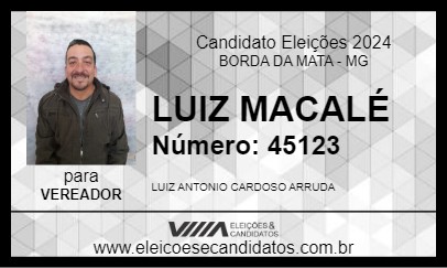 Candidato LUIZ MACALÉ 2024 - BORDA DA MATA - Eleições