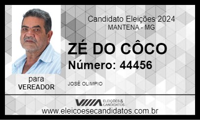 Candidato ZÉ DO CÔCO 2024 - MANTENA - Eleições