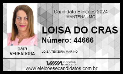 Candidato LOISA DO CRAS 2024 - MANTENA - Eleições